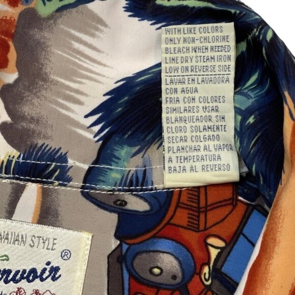 RESERVOIR Hawaiian Style Men's Button Shirt Large Palm Trees Tropical Beach NWOT - Picture 6 of 10